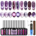 Karroy Cat Eye Gel Nail Polish Set – 9 Colors Magnetic Shimmer Kit