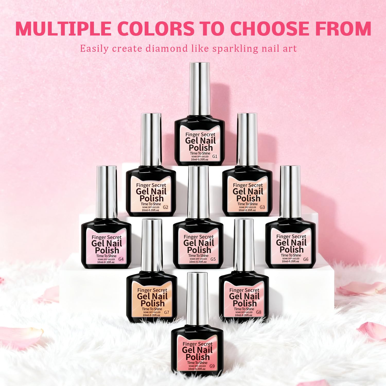 Karroy Cat Eye Gel Nail Polish Set – Magnetic Holographic Kit (9 Colors) | Soak Off UV/LED