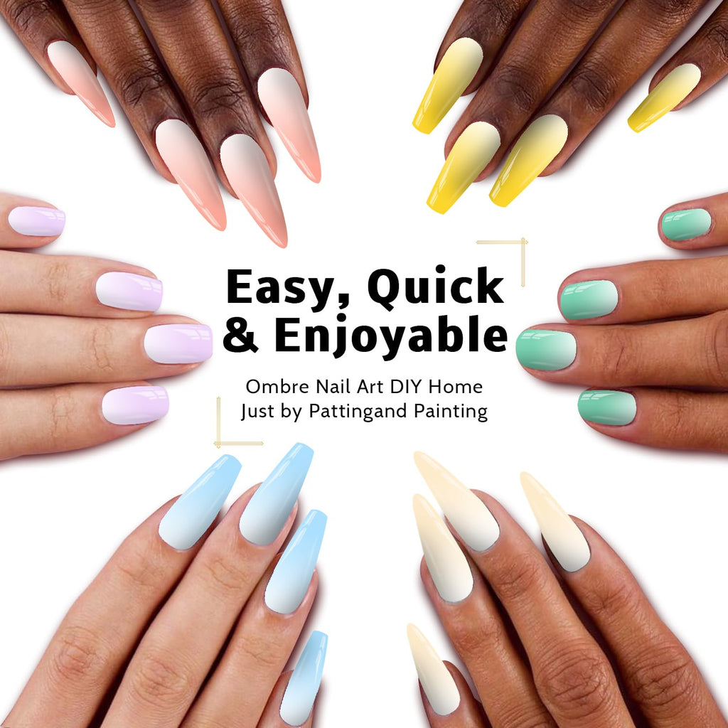 Karroy Sponge Pat Gel Nail Polish Palette – 12-Color Ombre Gel Kit (No Wipe)