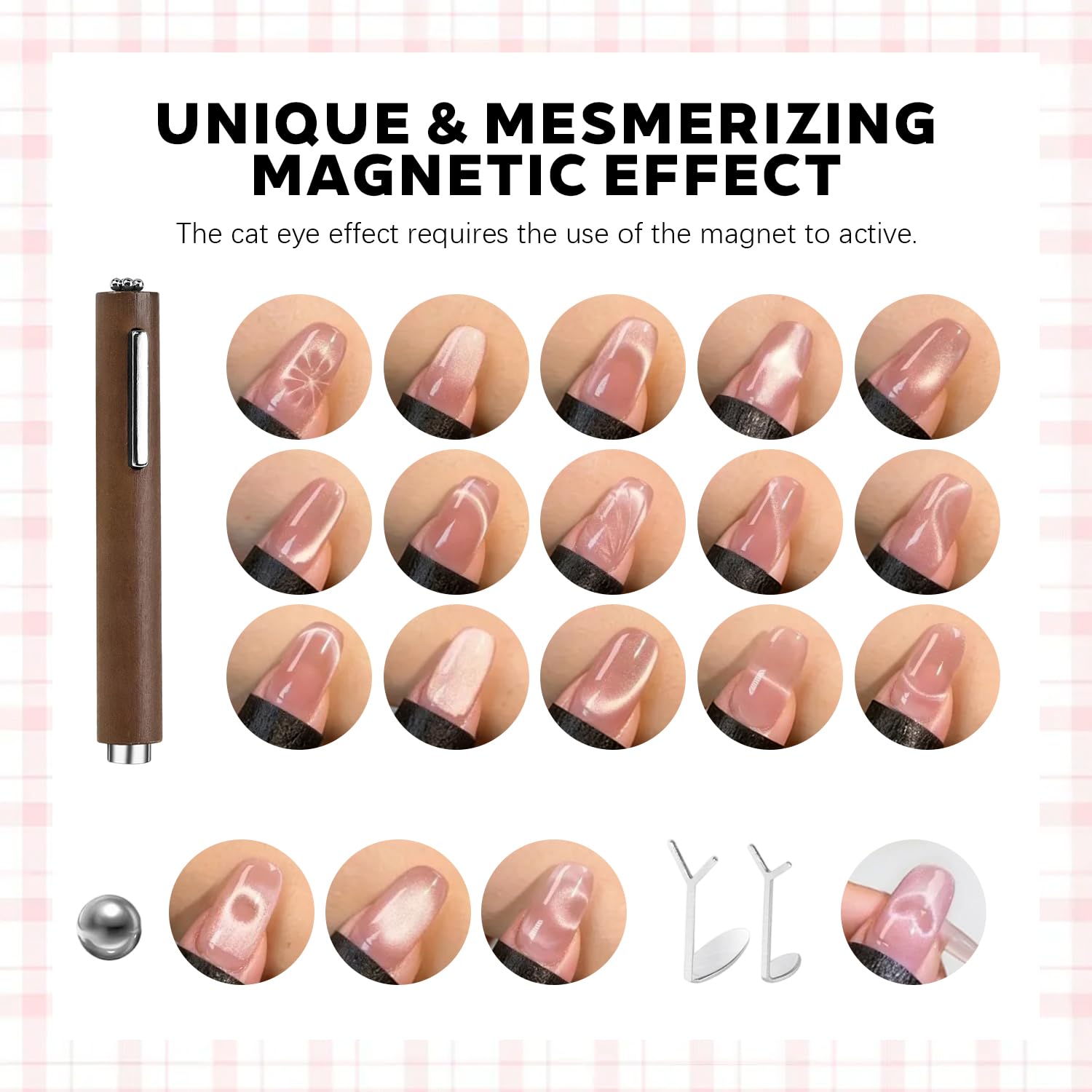 Karroy Cat Eye Gel Nail Polish Set – Magnetic Holographic Kit (9 Colors) | Soak Off UV/LED