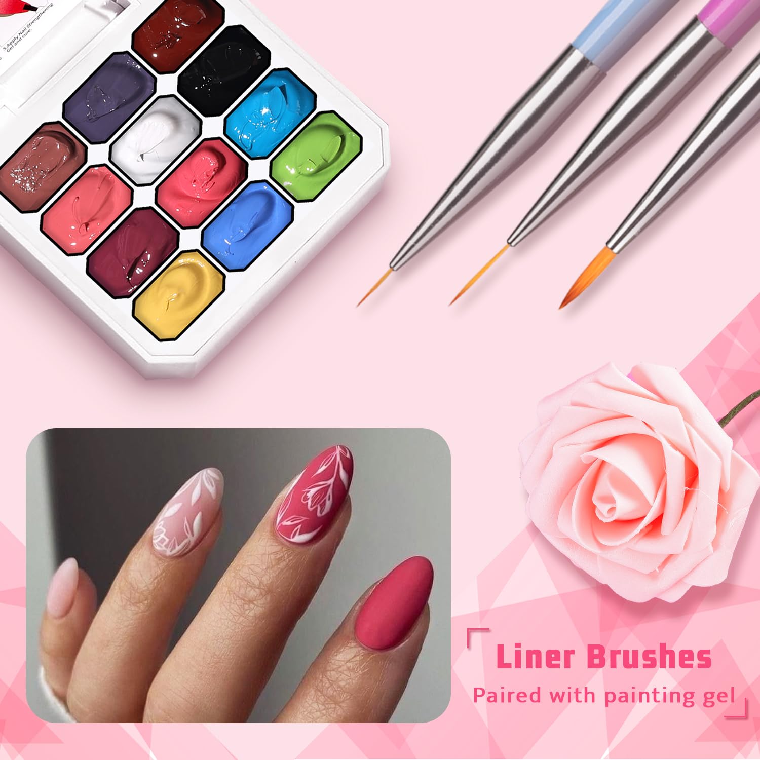 Karroy Sponge Pat Gel Nail Polish Palette – 12-Color Ombre Set, UV/LED