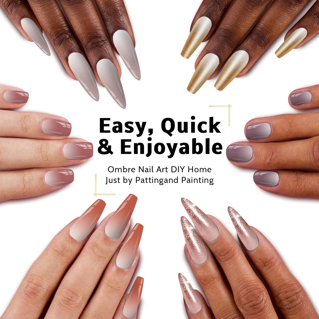 Karroy 12-Color Sponge Pat Gel Nail Polish Palette – Ombre Gradient Gel Nails