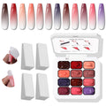 Karroy Sponge Pat Gel Nail Polish Palette — 12-Color Ombre Gel Color Set | UV/LED, No Wipe