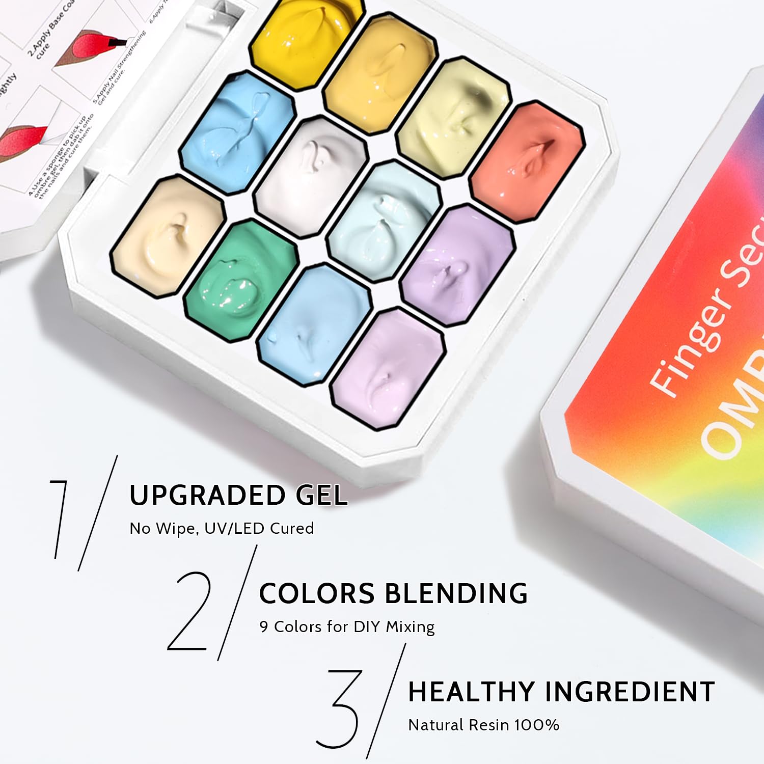 Karroy Sponge Pat Gel Nail Polish Palette – 12-Color Ombre Gel Kit (No Wipe)
