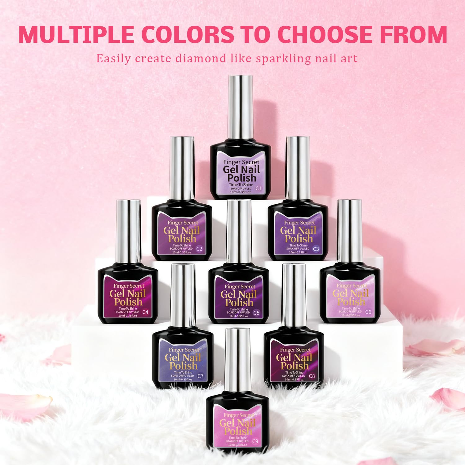 Karroy Cat Eye Gel Nail Polish Set – 9 Colors Magnetic Shimmer Kit