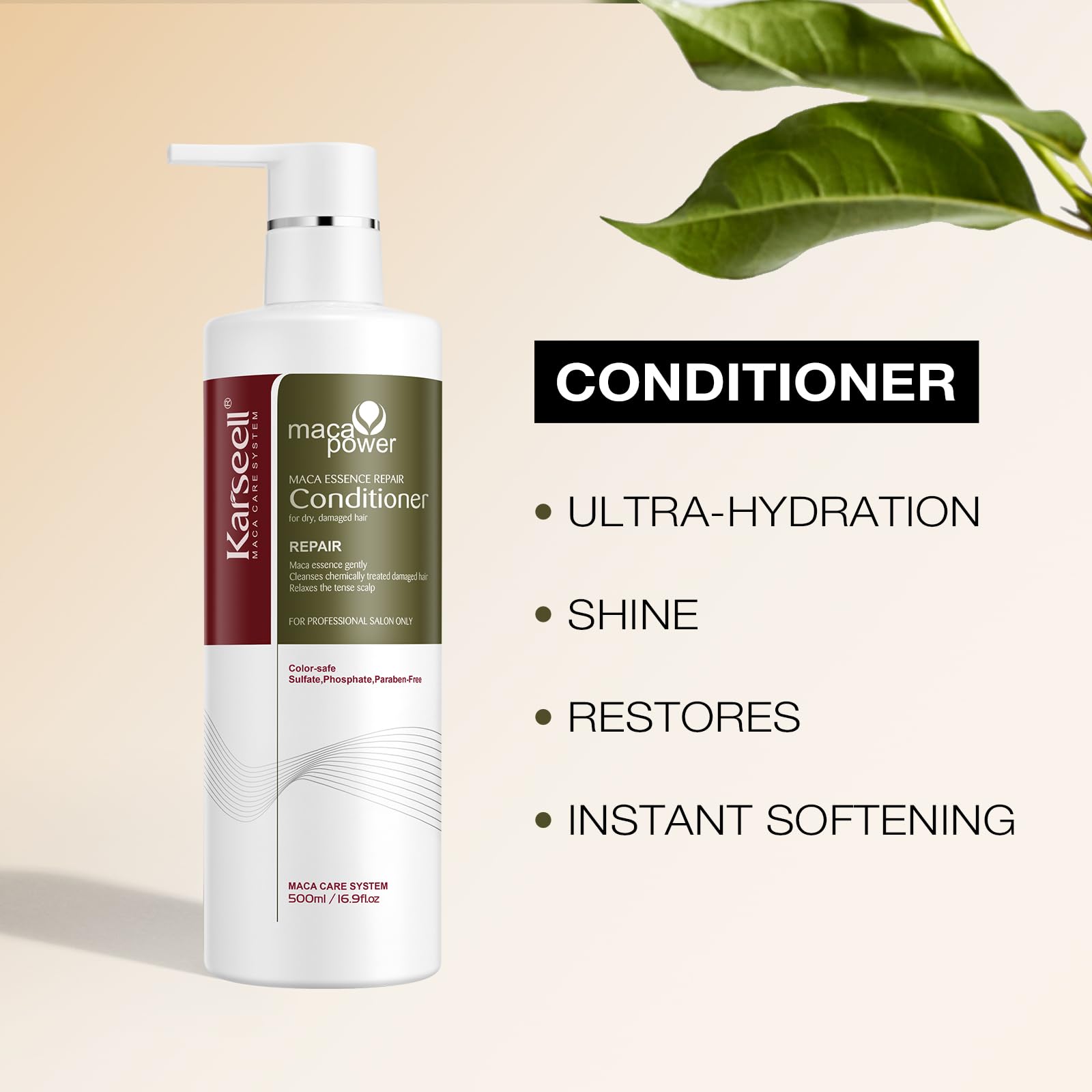 Karseell Collagen Hair Treatment Set – Repair & Conditioning Shampoo + Conditioner for Dry Damaged Hair, All Hair Types, 16.9 fl oz Each