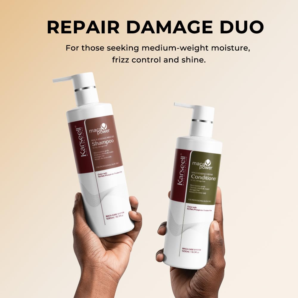Karseell Collagen Hair Treatment Set – Repair & Conditioning Shampoo + Conditioner for Dry Damaged Hair, All Hair Types, 16.9 fl oz Each