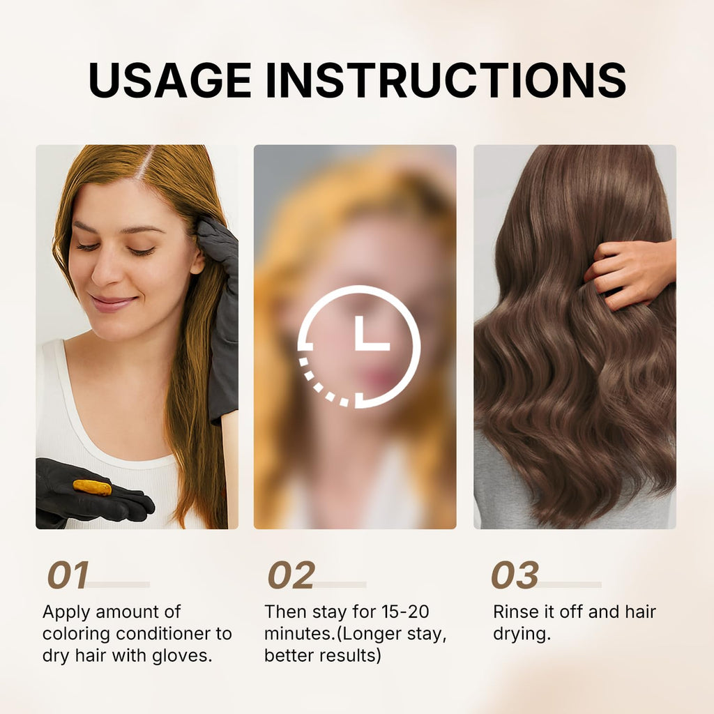 Karseell Hair Color Depositing Conditioner – Brown Tone Refresh for Color-Treated & Highlighted Hair | 500mL