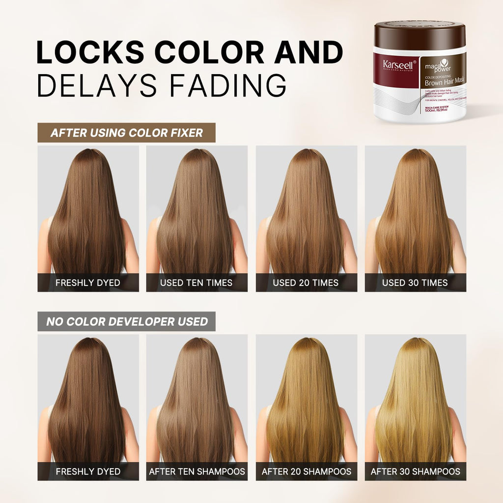 Karseell Hair Color Depositing Conditioner – Brown Tone Refresh for Color-Treated & Highlighted Hair | 500mL