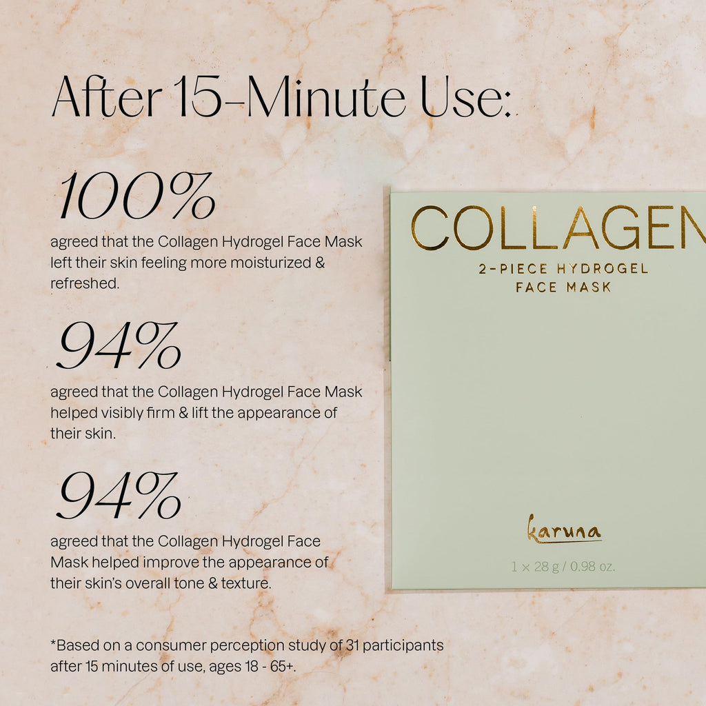 Karuna Skin Collagen Hydrogel Face Masks – 2-Piece, Hydrating & Age-Defying (4 Pack)