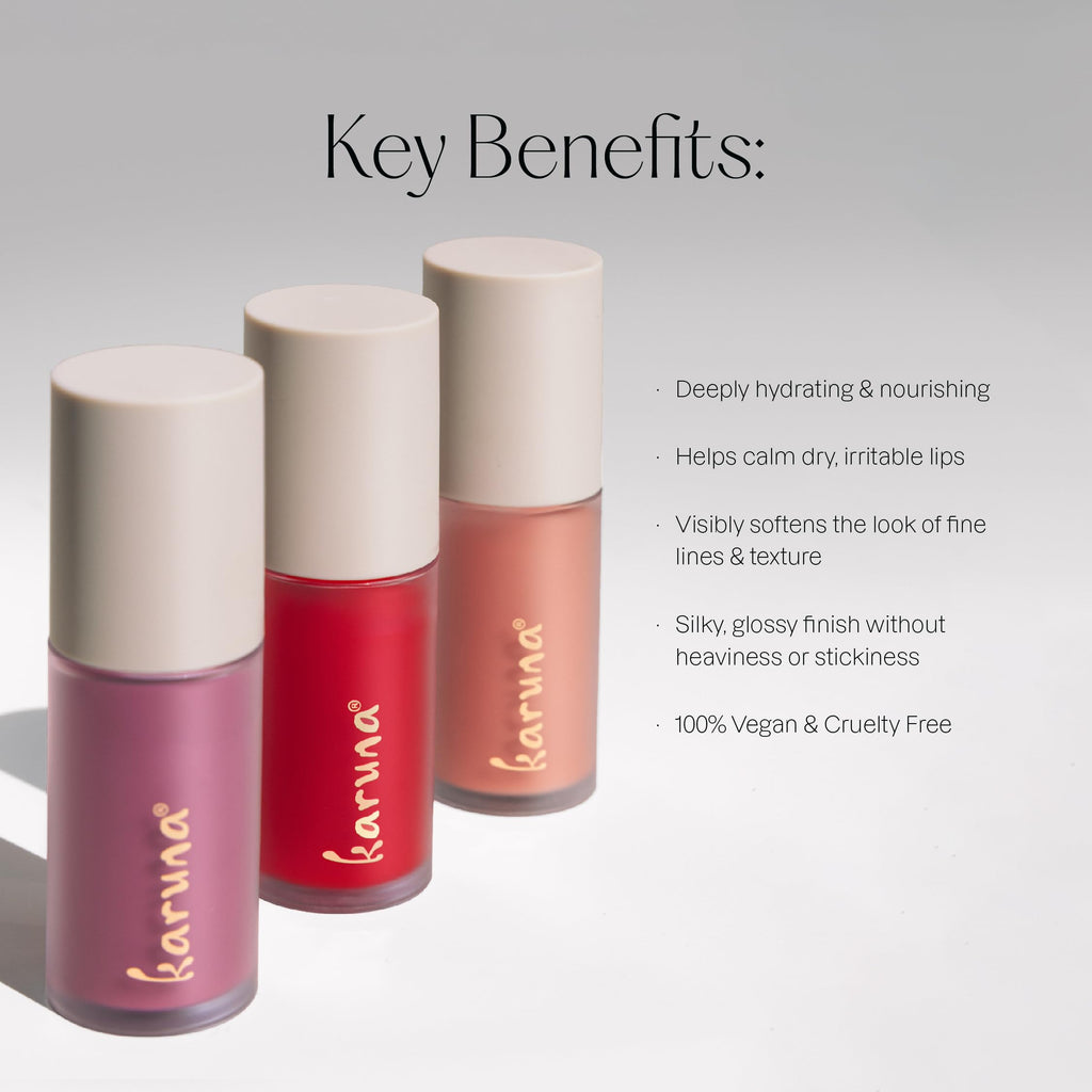 Karuna Skin Tinted Lip Oil Soar – Hydrating Vegan Lip Tint with Peptides