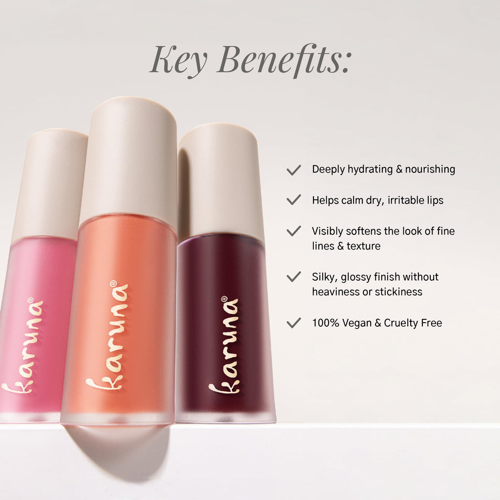 Karuna Skin Tinted Lip Oil Grow – Hydrating Lip Tint with Peptides & Antioxidants