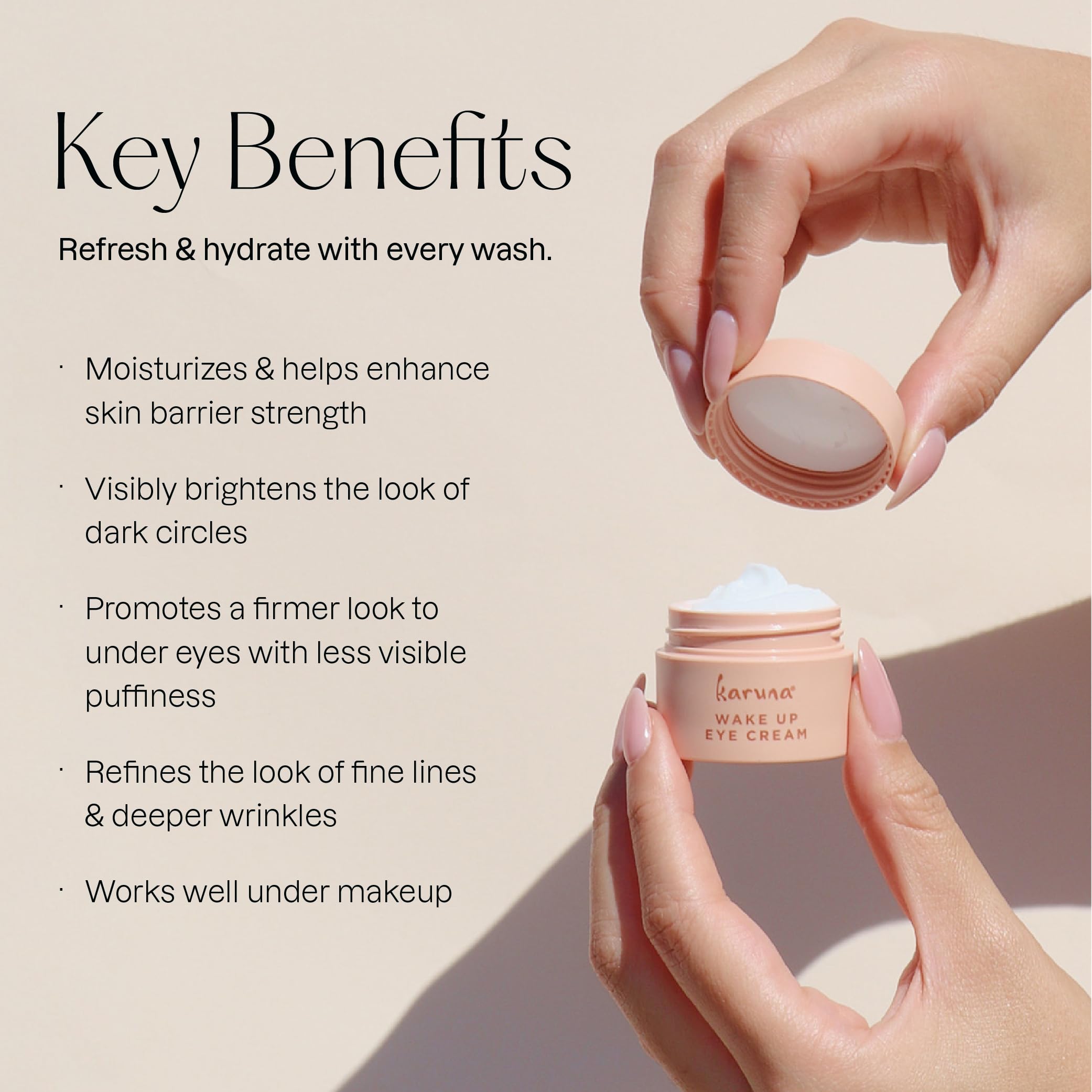 Karuna Wake Up Eye Cream with Coffee Cherry & Tri-Peptides, 15 ml