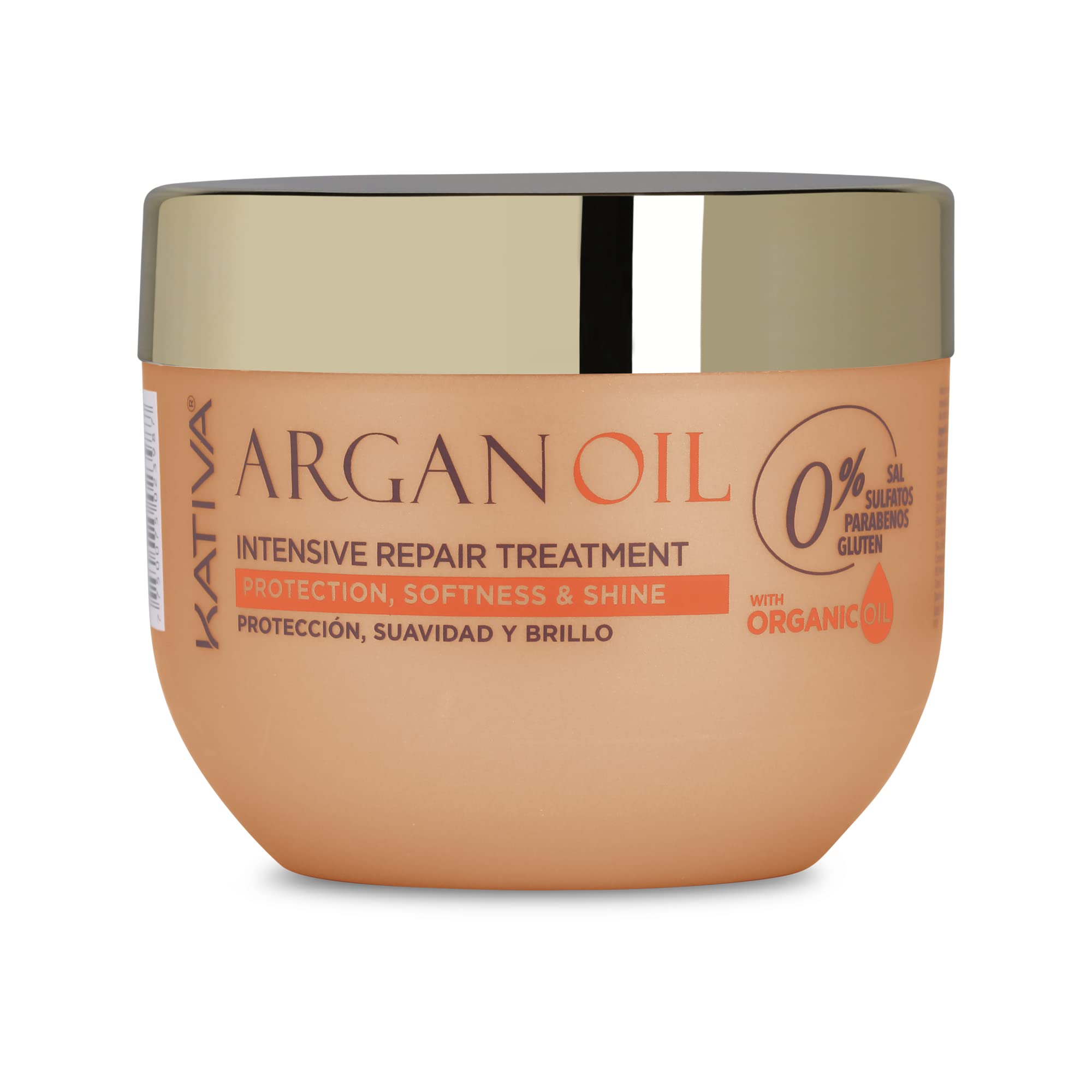 Kativa Argan Oil Intensive Repair Mask - 250 ml | Hydration & Protection for Dry or Damaged Hair | Salt & Sulfate Free, Gluten & Paraben Free