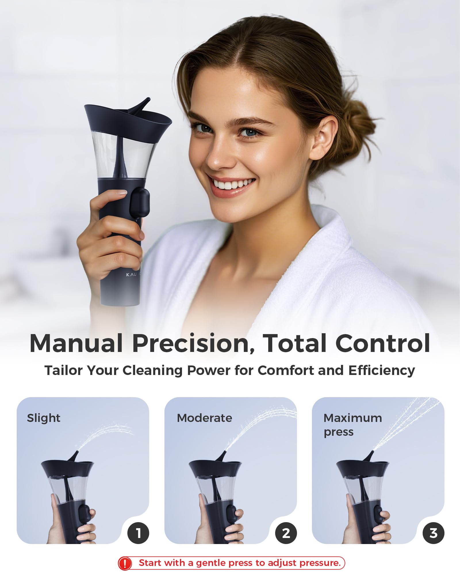 KAUGIC Manual Ear Wax Cleaner – Safe, Comfortable One-Hand Operation (Dark Blue)
