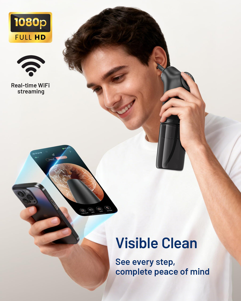 KAUGIC Smart Ear Cleaner with Camera – 1080P Visualization, 4 Modes, 2000mAh, FSA/HSA Eligible