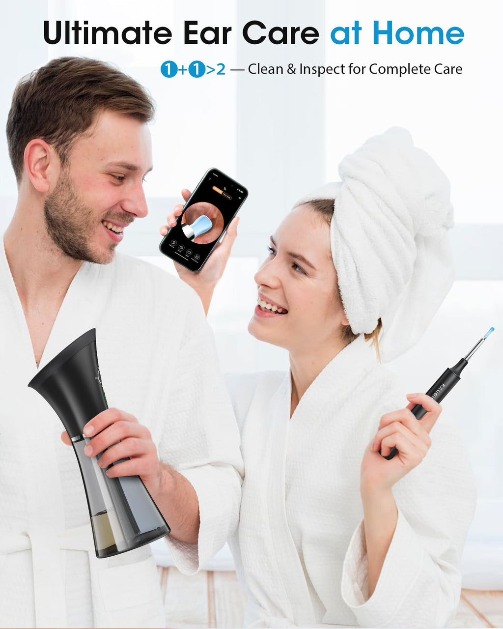 KAUGIC Ear Wax Removal Kit with Camera – Safe, Visual Ear Cleaning