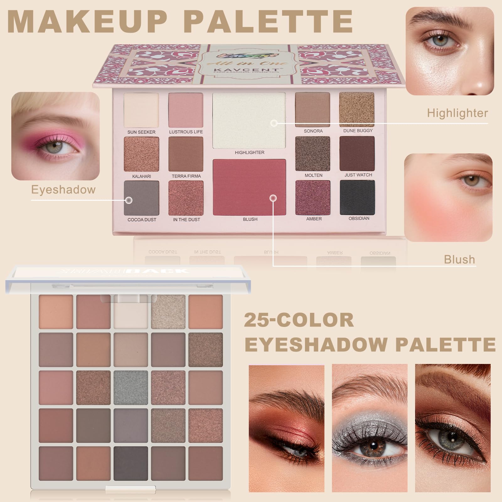 KAVCENT All-In-One Makeup Kit for Teens & Women | 10-Piece Gift Set