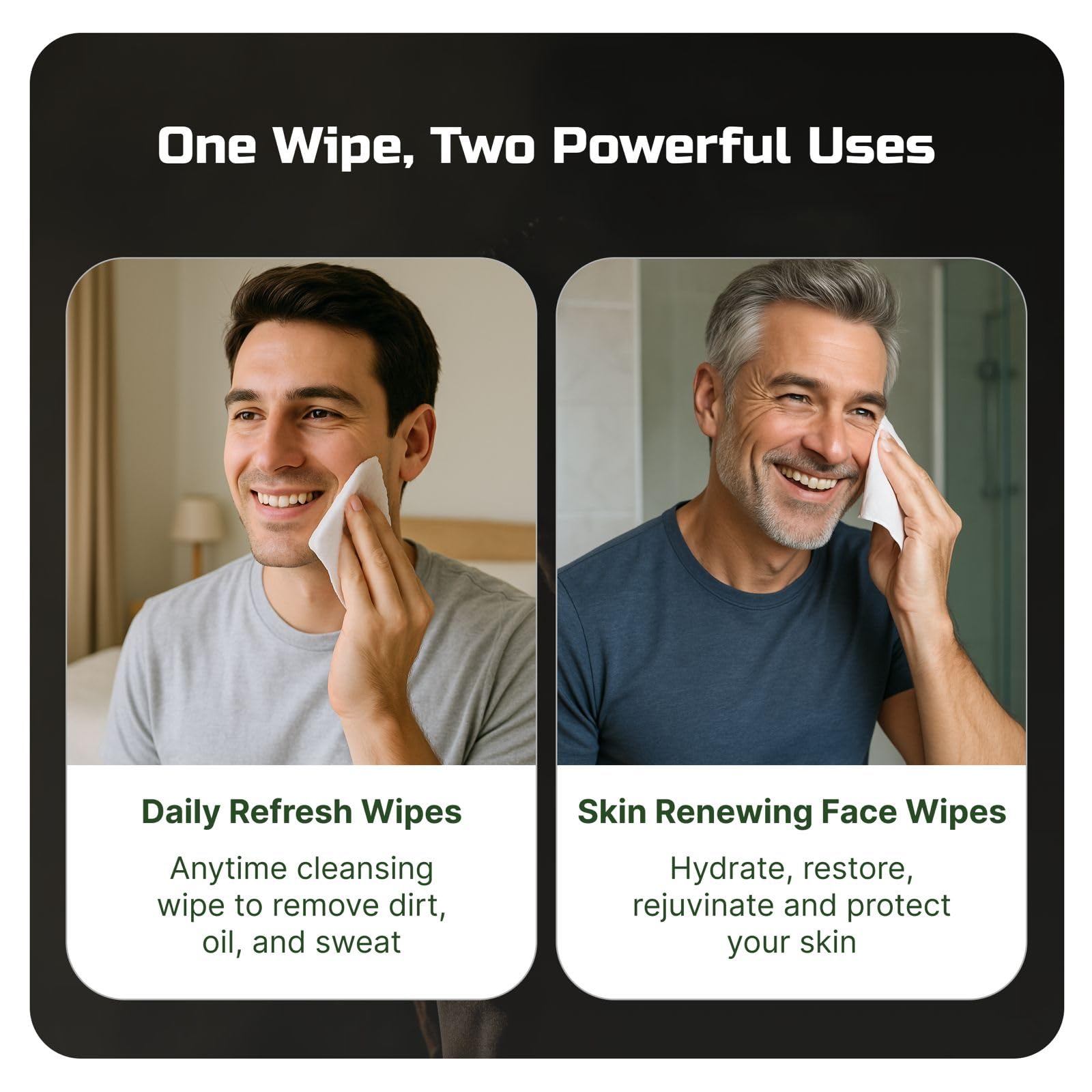 Kawala Men’s Face Wipes 5‑in‑1: Retinol, Collagen, Snail Mucin & Hyaluronic Acid – Alcohol‑Free