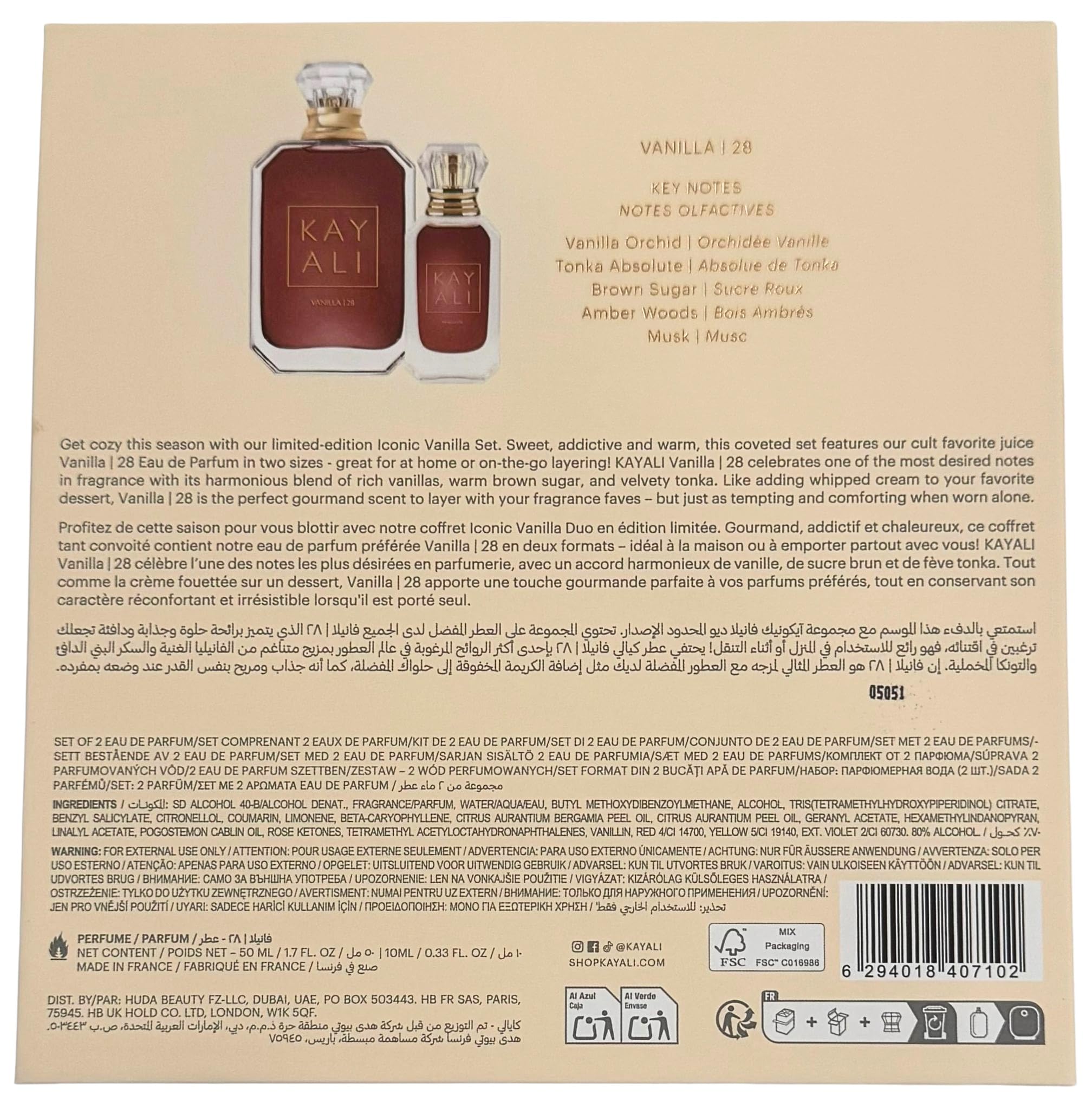 KAYALI Vanilla 28 Iconic Set – 50 ml + 10 ml Eau de Parfum