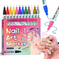 KAYLLE&KT 12-Color Nail Art Pens Set - Waterproof, Quick-Dry DIY Nail Markers