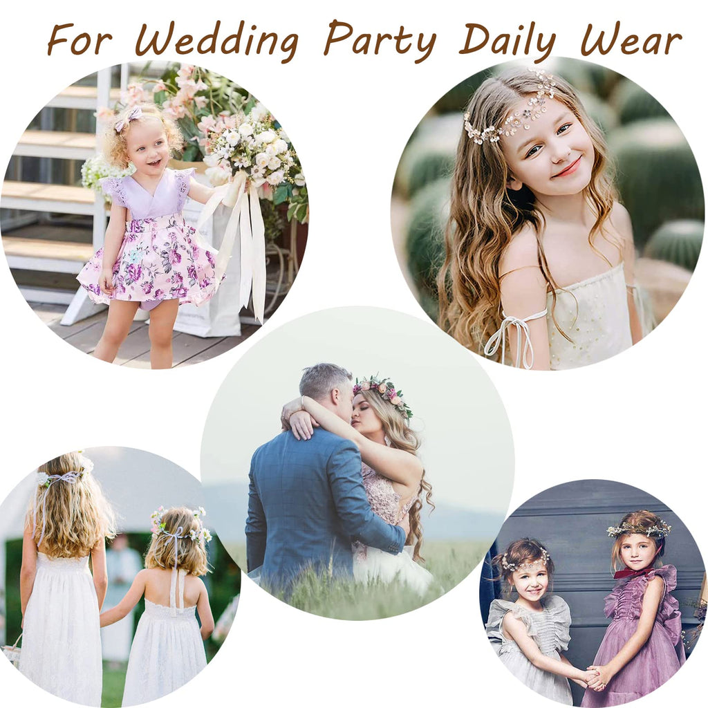 KAYZON Wedding Hair Accessories for Kids – Pearl Flower Headband