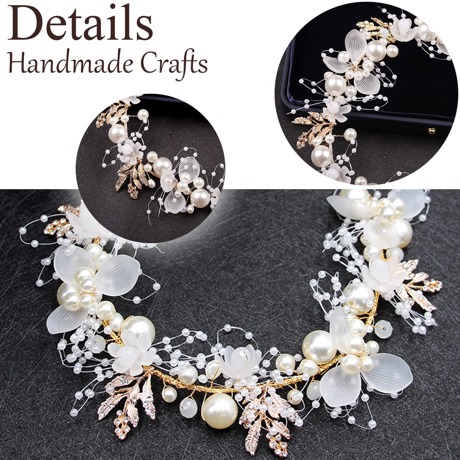 KAYZON Wedding Hair Accessories for Kids – Pearl Flower Headband