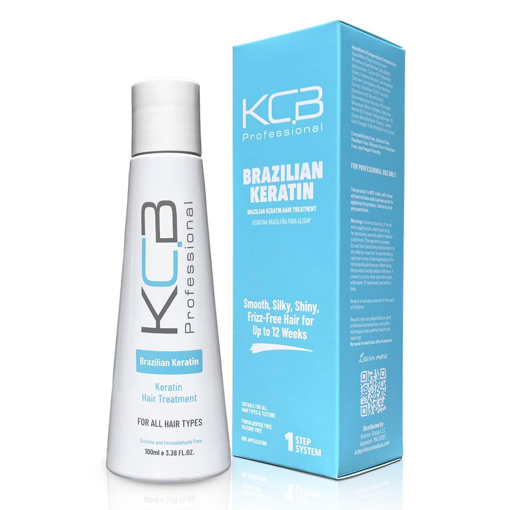 KCB Professional Brazilian Keratin 1 Step Treatment Kit — At-Home Hair Straightening (Formaldehyde-Free)