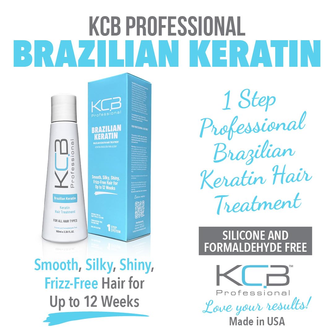 KCB Professional Brazilian Keratin 1 Step Treatment Kit — At-Home Hair Straightening (Formaldehyde-Free)