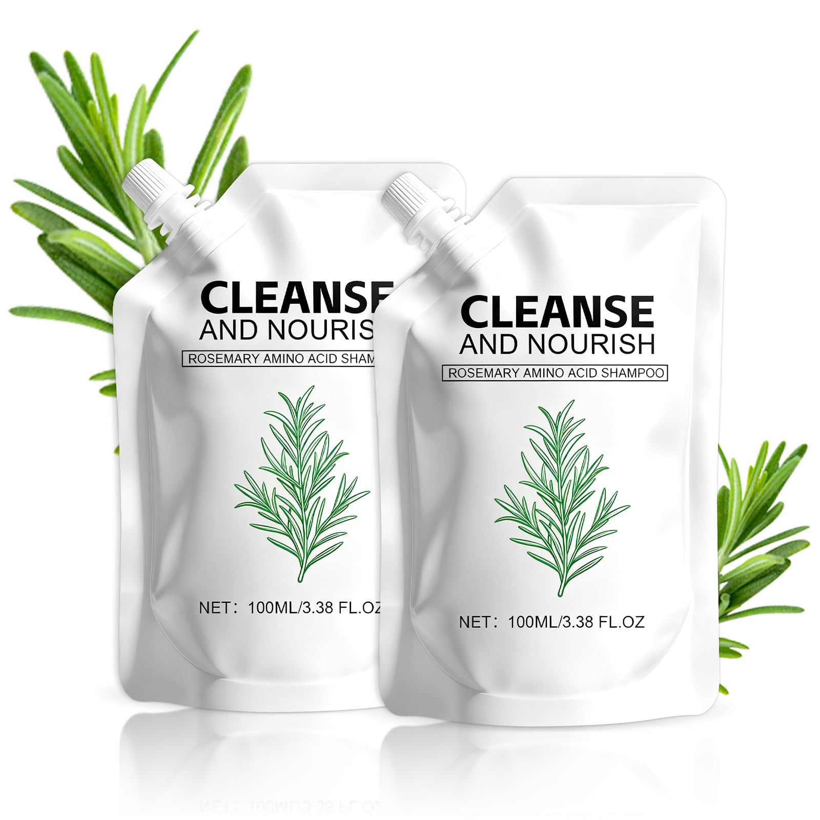 KEBEGE Rosemary Amino Acid Shampoo – Strengthen Roots for Thinning Hair (2 Pack)