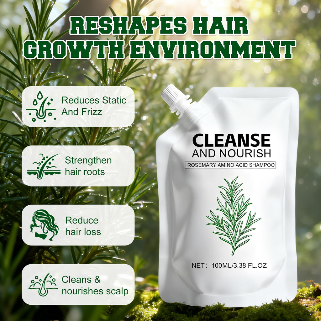 KEBEGE Rosemary Amino Acid Shampoo – Strengthen Roots for Thinning Hair (2 Pack)