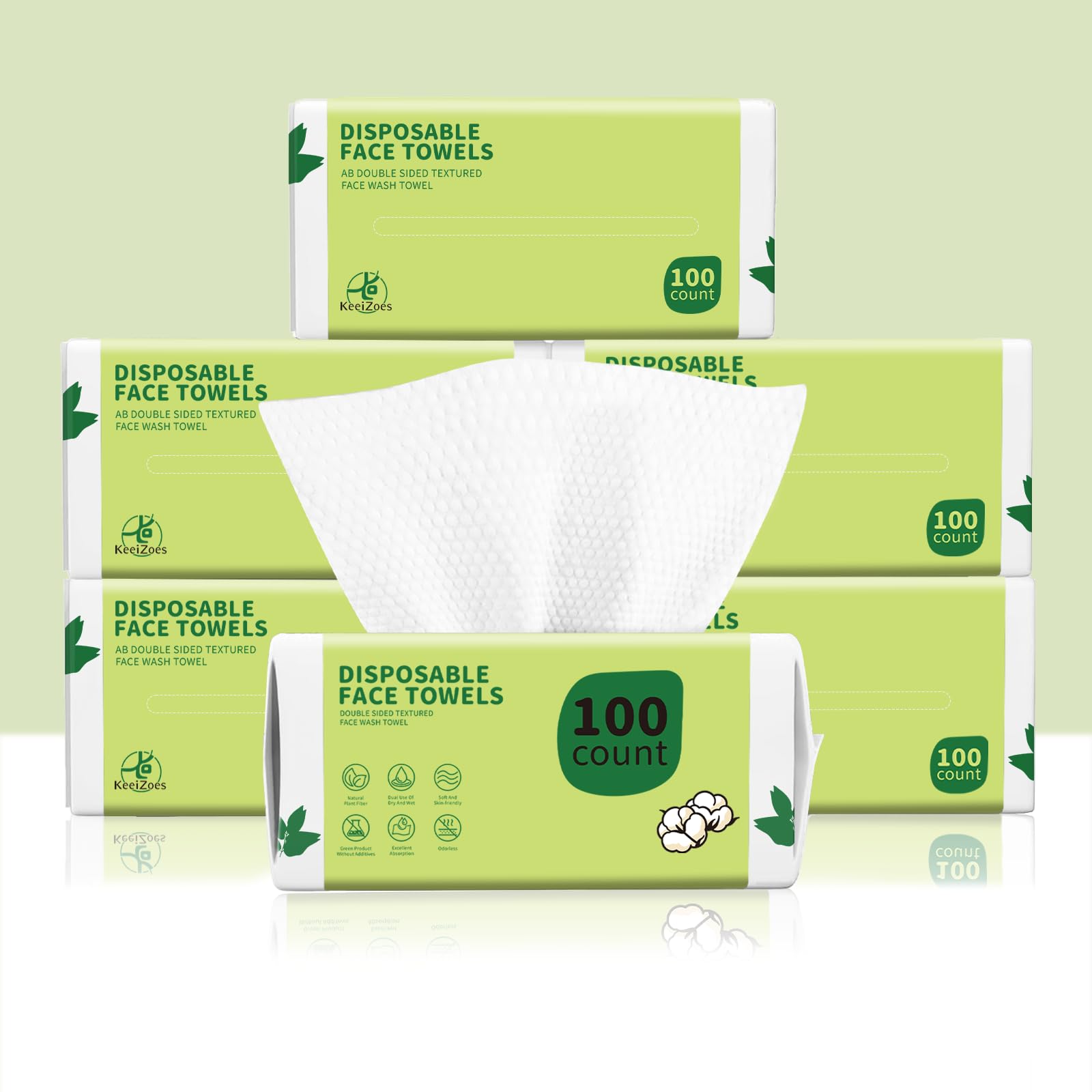 KeeiZoes Disposable Face Towels 600 Count – Biodegradable, Ultra-Soft & Thick for Sensitive Skin