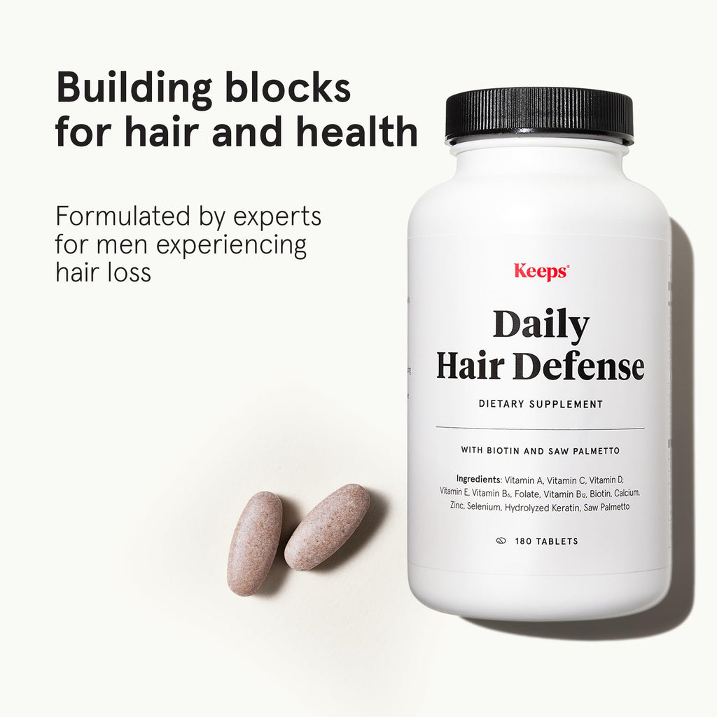 Keeps Daily Hair Supplement – 180 Tablets | Saw Palmetto & Biotin