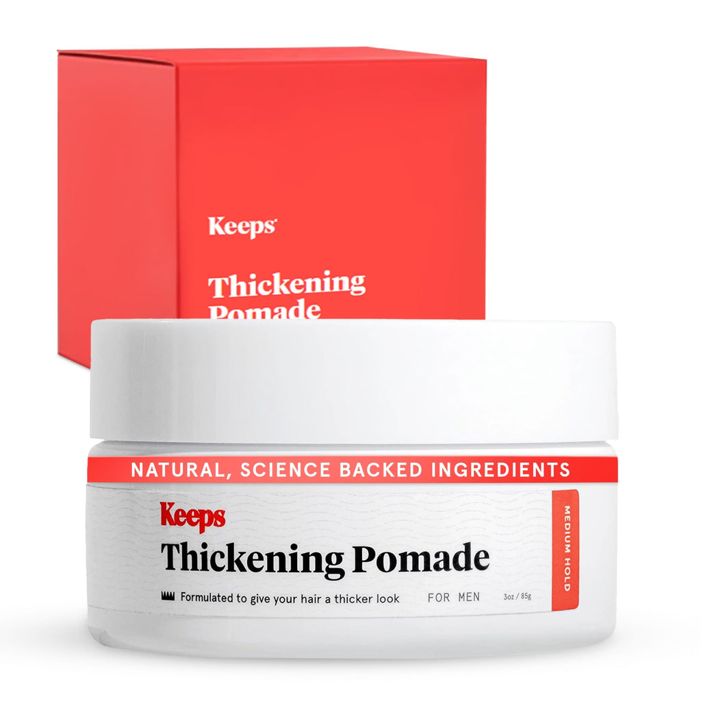 Keeps Matte Thickening Hair Pomade for Men — Medium Hold, Fuller-Looking Hair with Biotin, Caffeine, Green Tea & Saw Palmetto