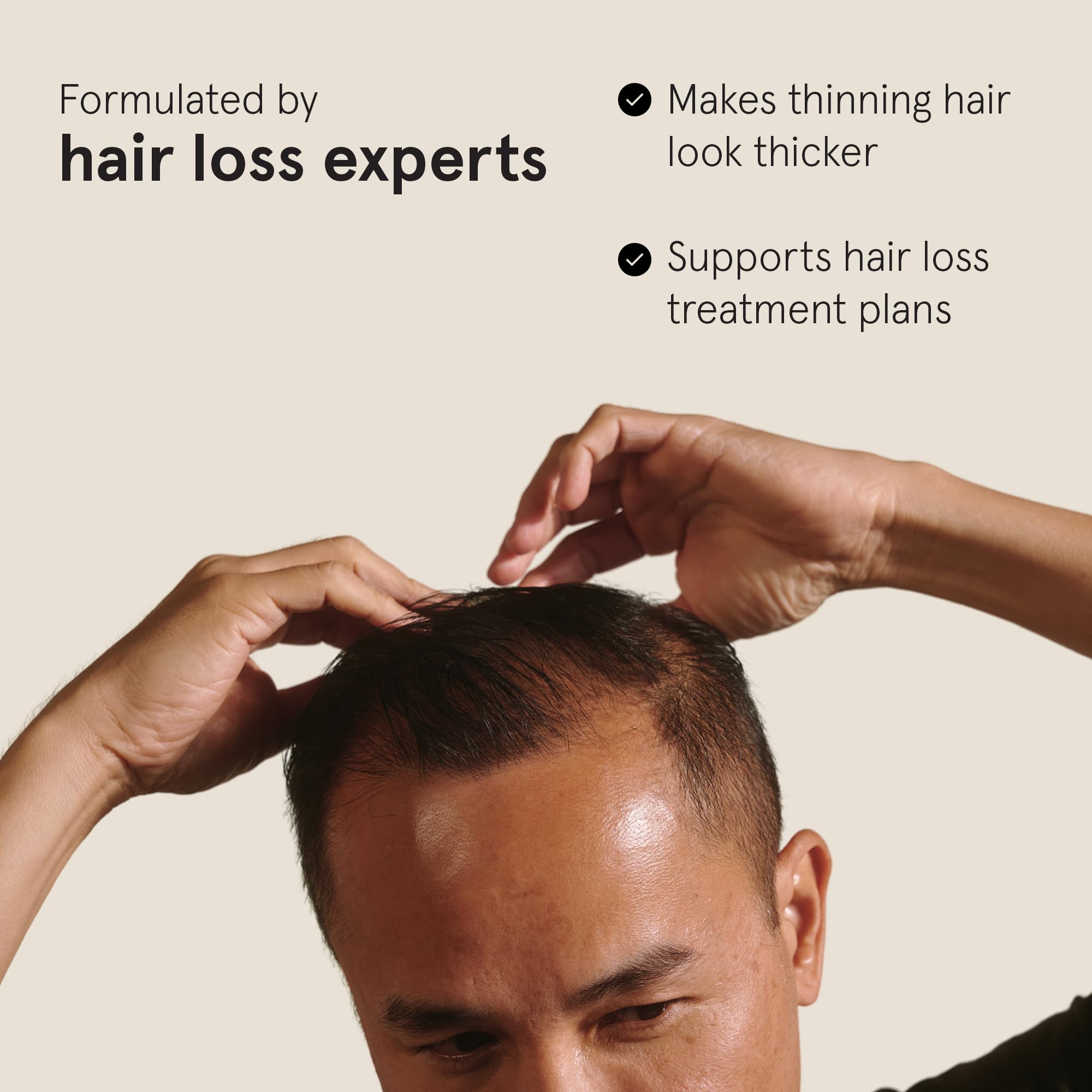 Keeps Matte Thickening Hair Pomade for Men — Medium Hold, Fuller-Looking Hair with Biotin, Caffeine, Green Tea & Saw Palmetto