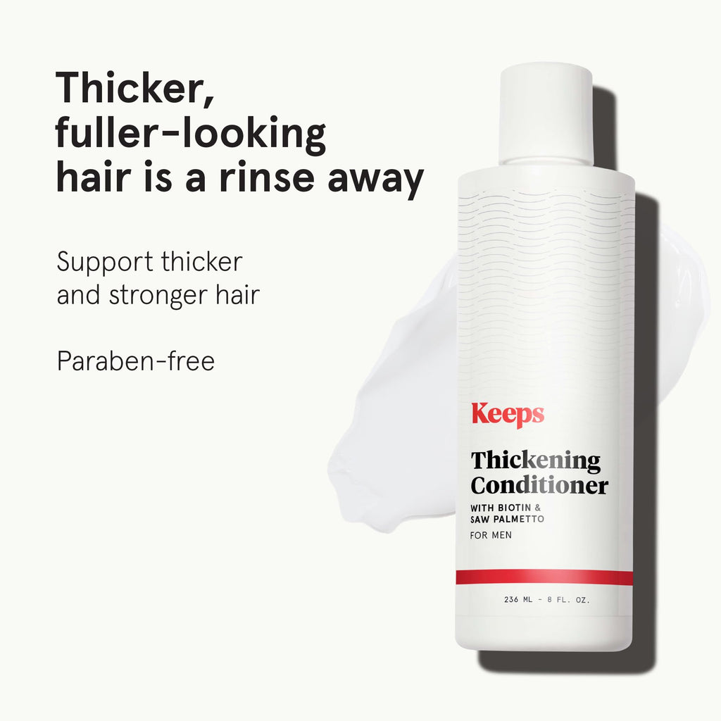 Keeps Hair Thickening Conditioner for Men — Fuller, Thicker Hair (8 oz) | Biotin, Caffeine, Saw Palmetto