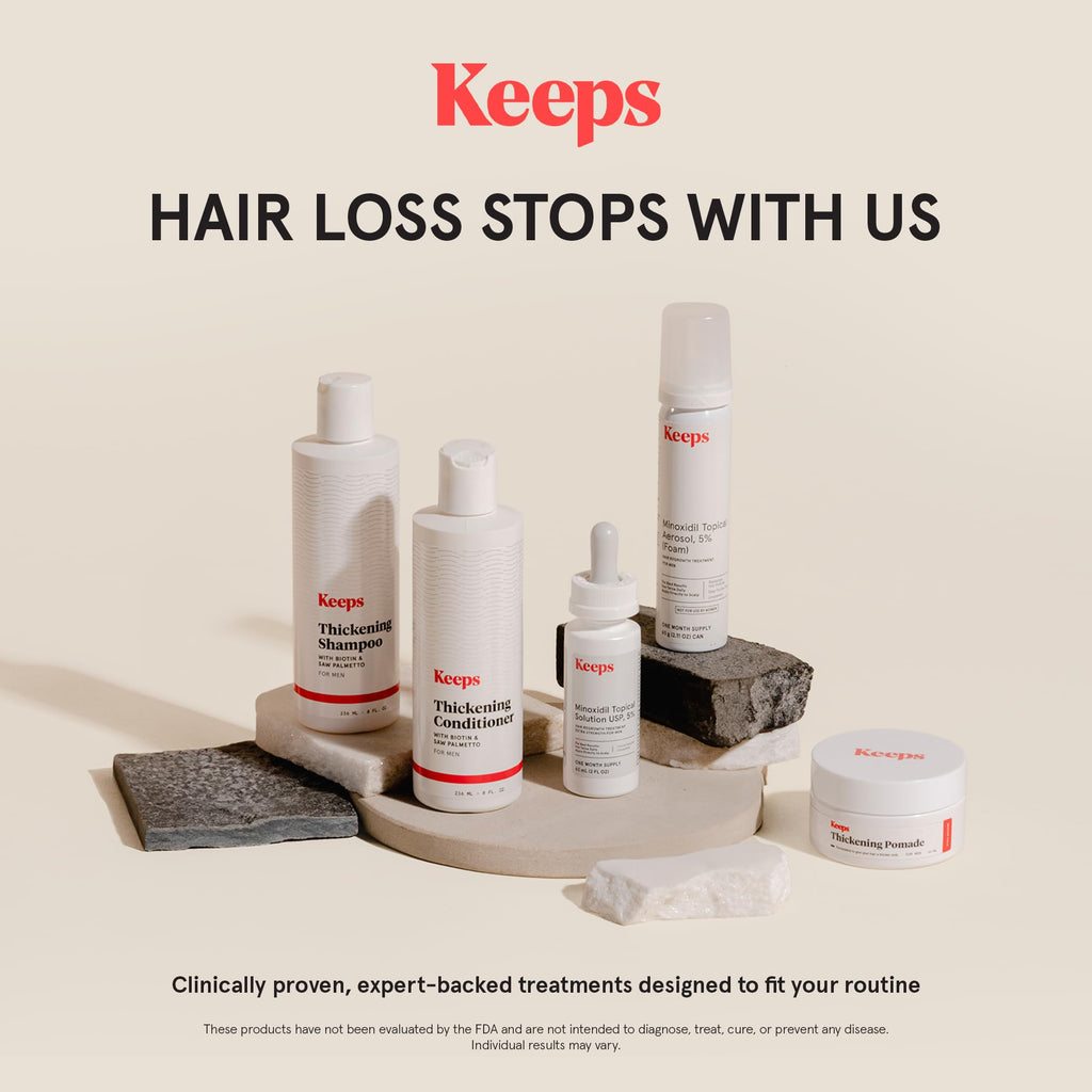 Keeps Extra Strength Minoxidil 5% for Men – Hair Growth Serum for Crown & Vertex | Unscented