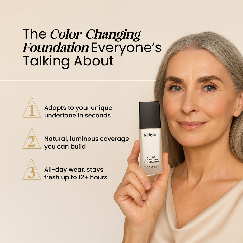 Kehyla Beauty Color Changing Foundation for Mature Skin – Lightweight, Hydrating, Long-Lasting Coverage