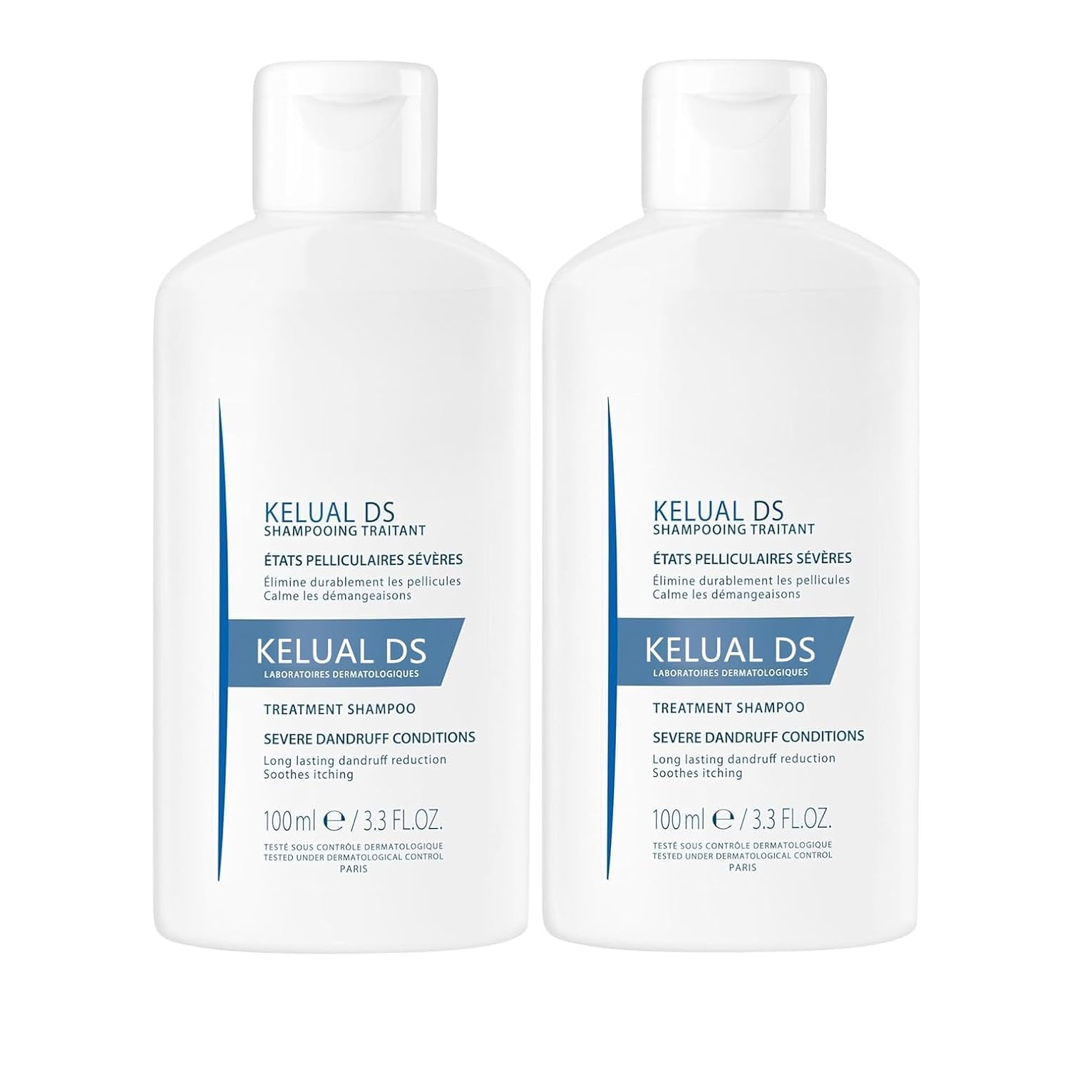 KELUAL DS Anti-Dandruff Shampoo – Dual-Action Treatment for Severe Dandruff (3.3 Fl Oz, 2 Pack)