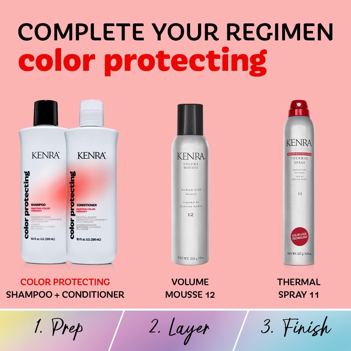 Kenra Color Protecting Shampoo & Conditioner Set – Color Safe, Maintains Over 95% Color Vibrancy Through 40 Washes