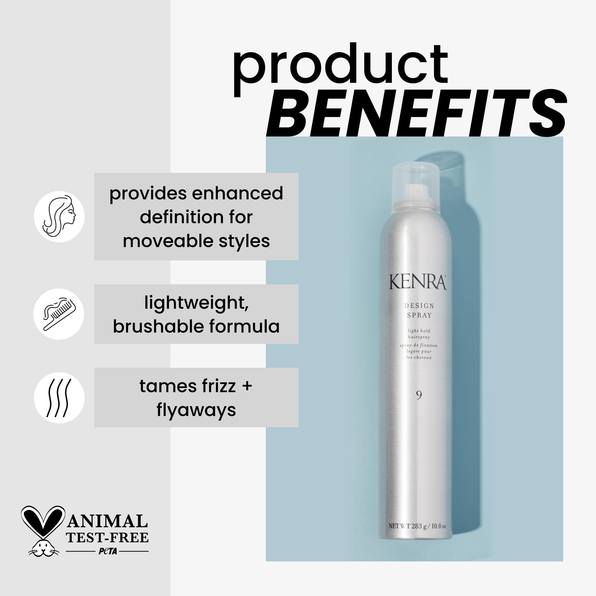 Kenra Design Spray 9 – Light Hold Hairspray (2 x 10 oz) for Frizz Control & Color Protection