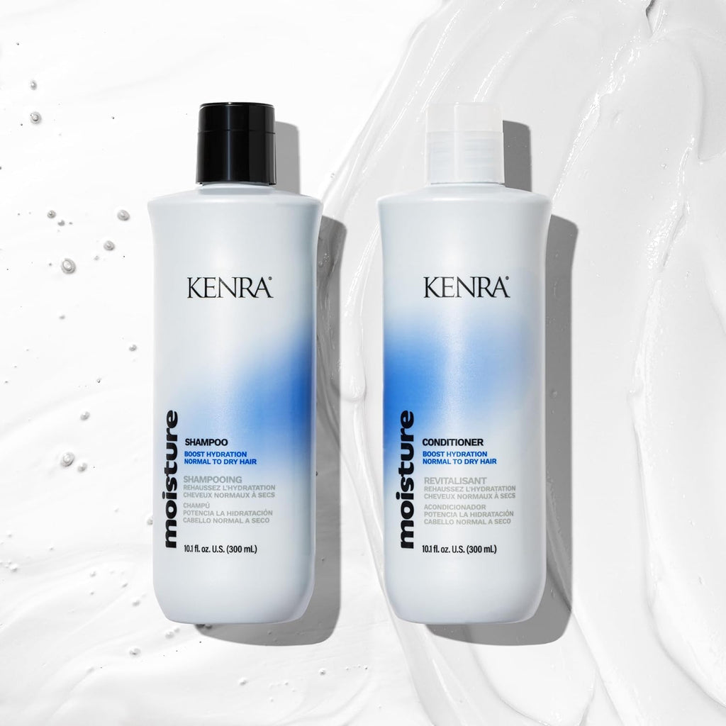Kenra Professional Moisture Shampoo & Conditioner Set | Hydration, Shine, Color Safe | Normal to Dry Hair | 10.1 fl oz