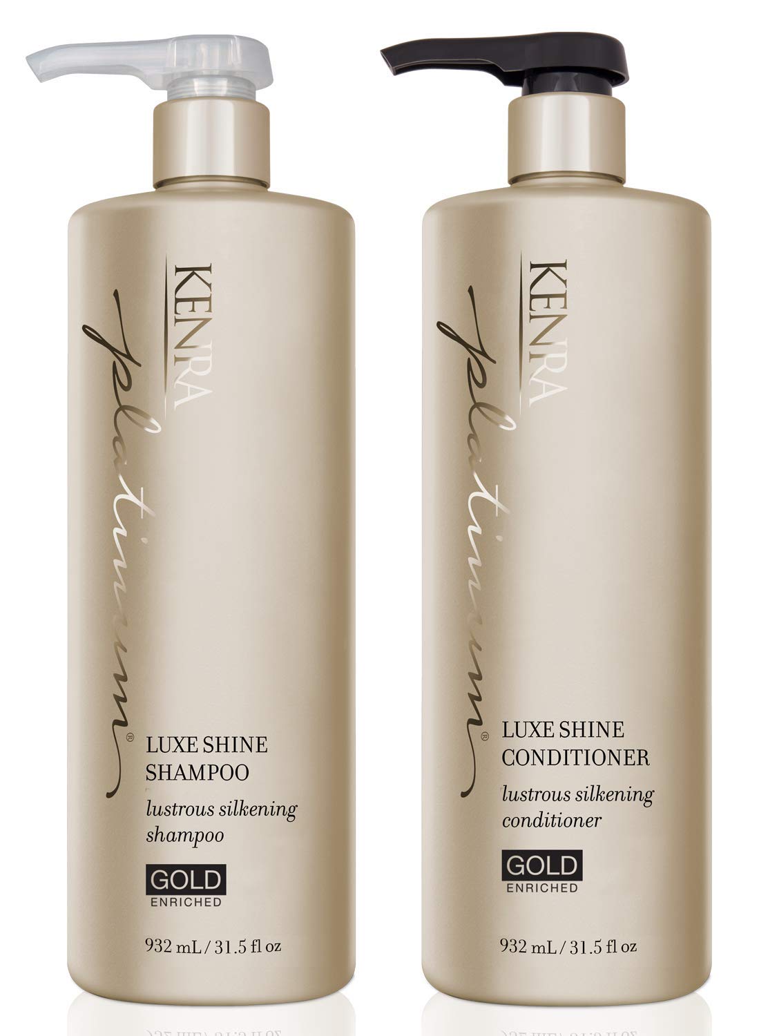 Kenra Platinum Luxe Shine Shampoo & Conditioner – Gold-Enriched, Full-Bodied Hair (31.5 oz Set)