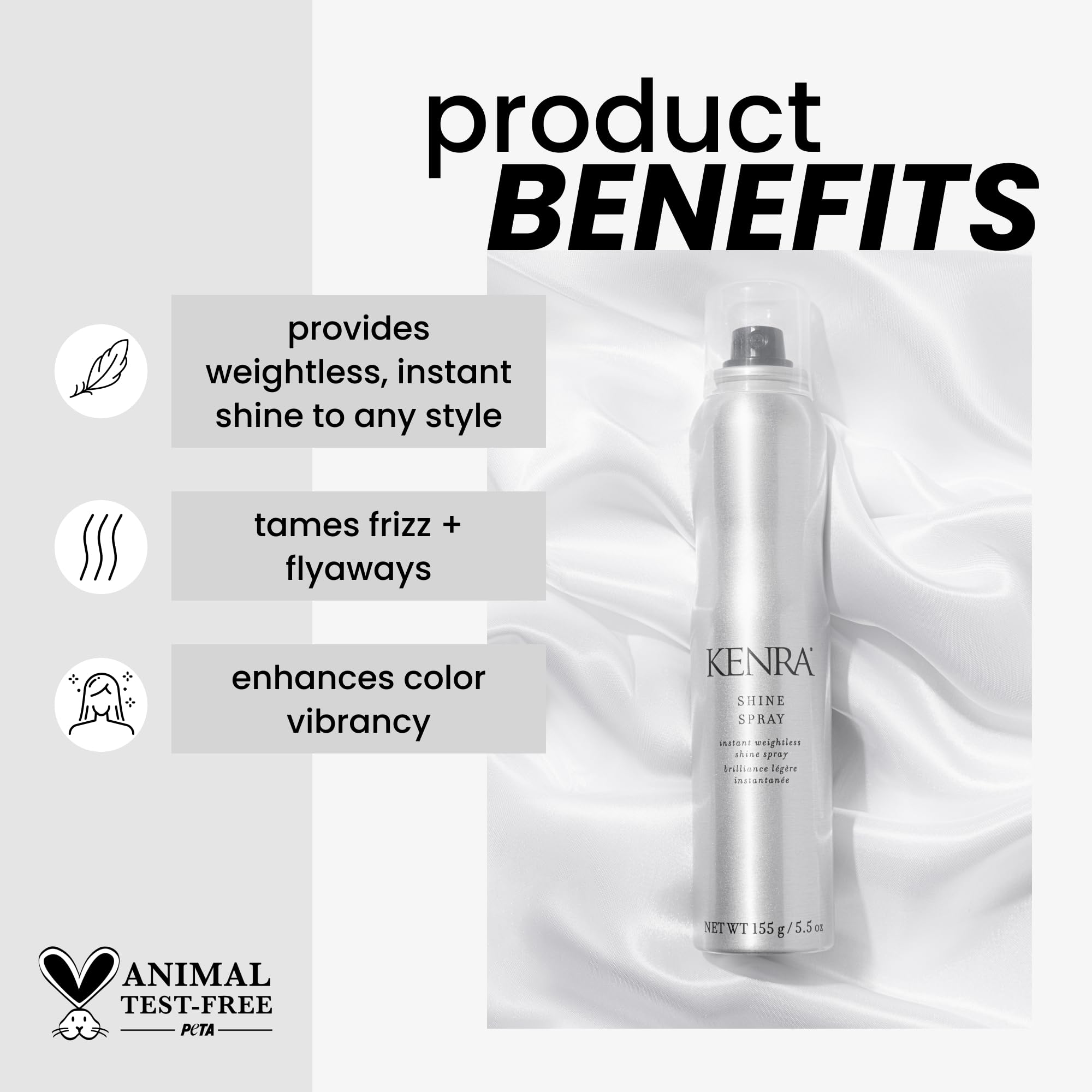 Kenra Professional Shine Spray | Instant Weightless Shine Hairspray | Frizz & Flyaway Control | 2-Pack 5.5 oz