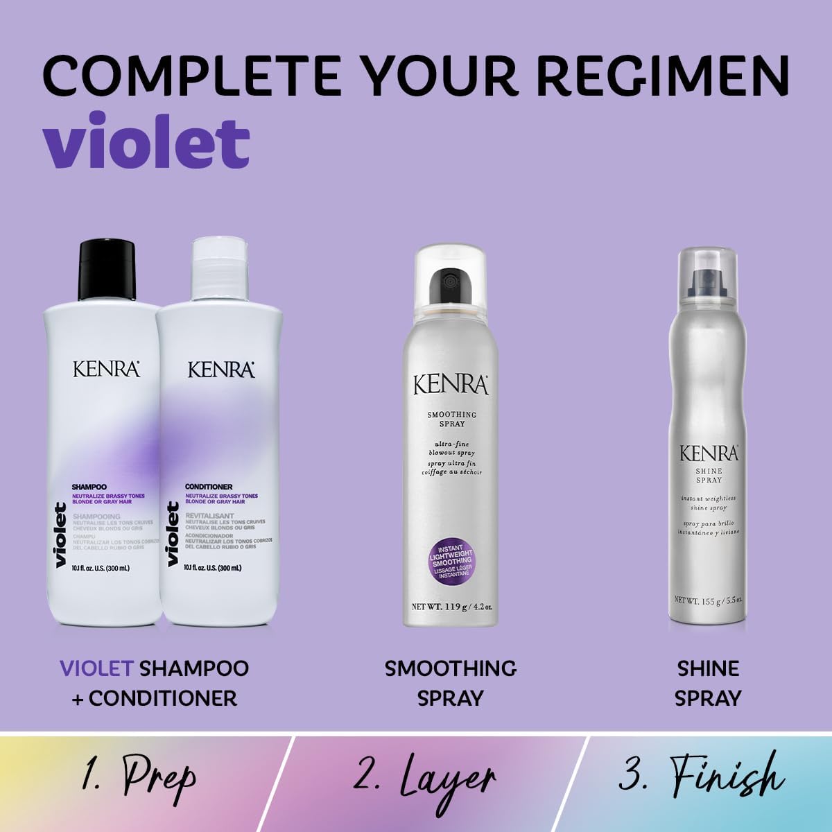 Kenra Violet Shampoo & Conditioner Set – Eliminate Brassy Tones & Boost Blonde/Gray Vibrancy