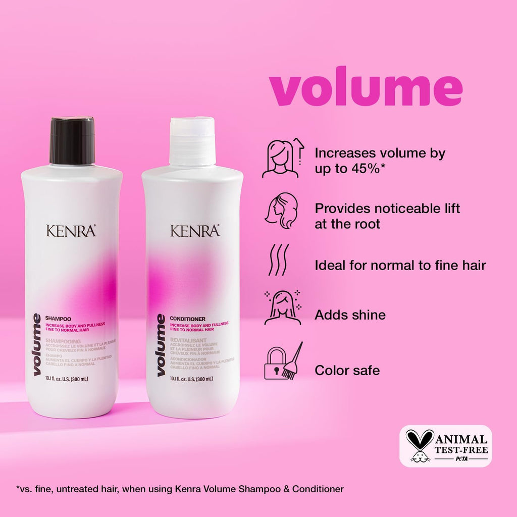 Kenra Professional Volume Shampoo & Conditioner Set | Up to 45% More Volume | Color Safe for Fine to Normal Hair
