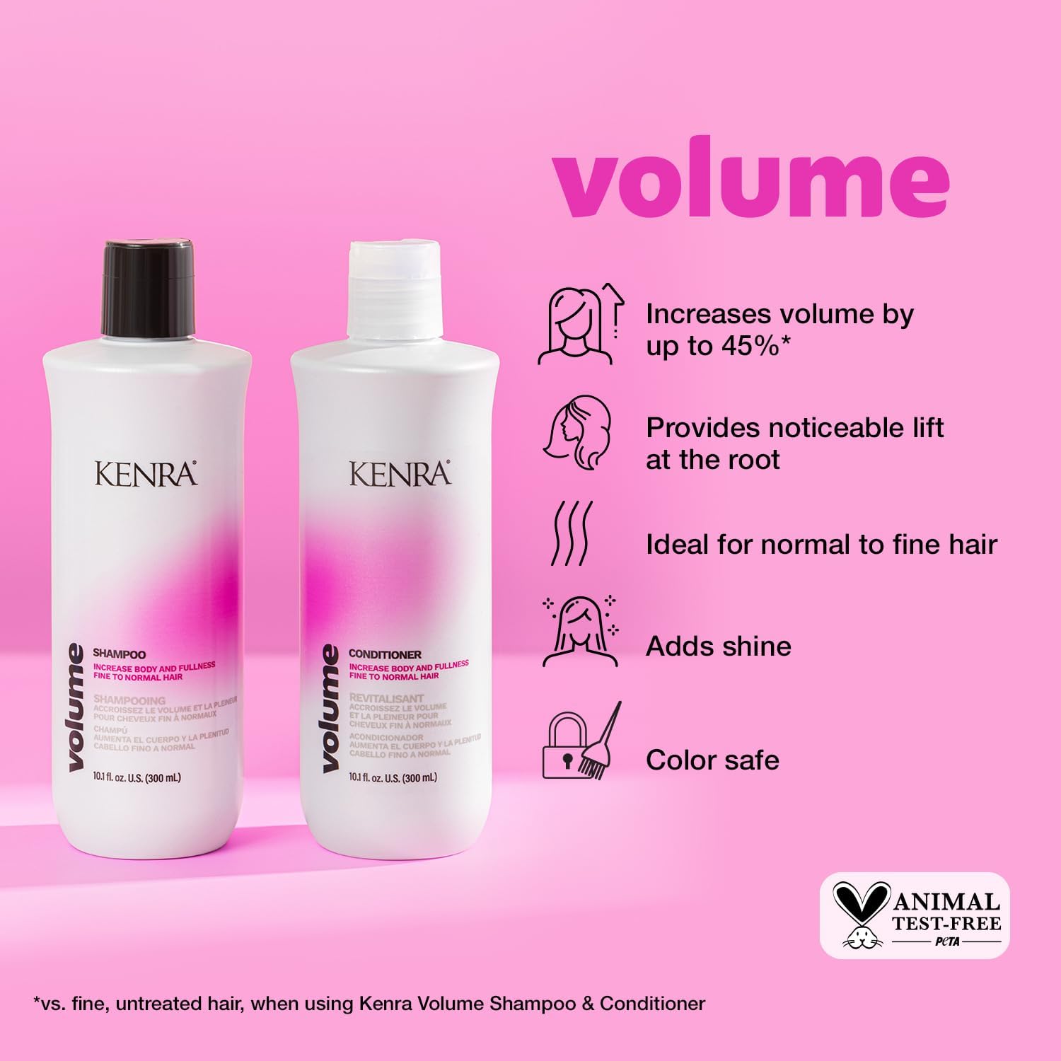 Kenra Professional Volume Shampoo & Conditioner Set | Up to 45% More Volume | Color Safe for Fine to Normal Hair