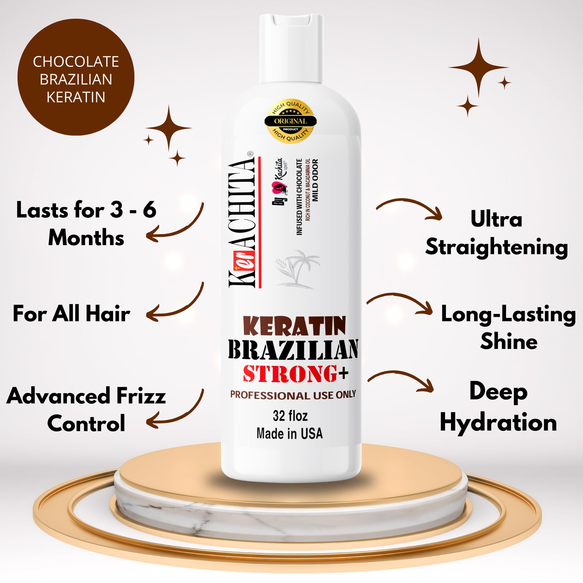 KERACHITA Brazilian Keratin Chocolate Strong - Hair Smoothing Treatment 1 Litre