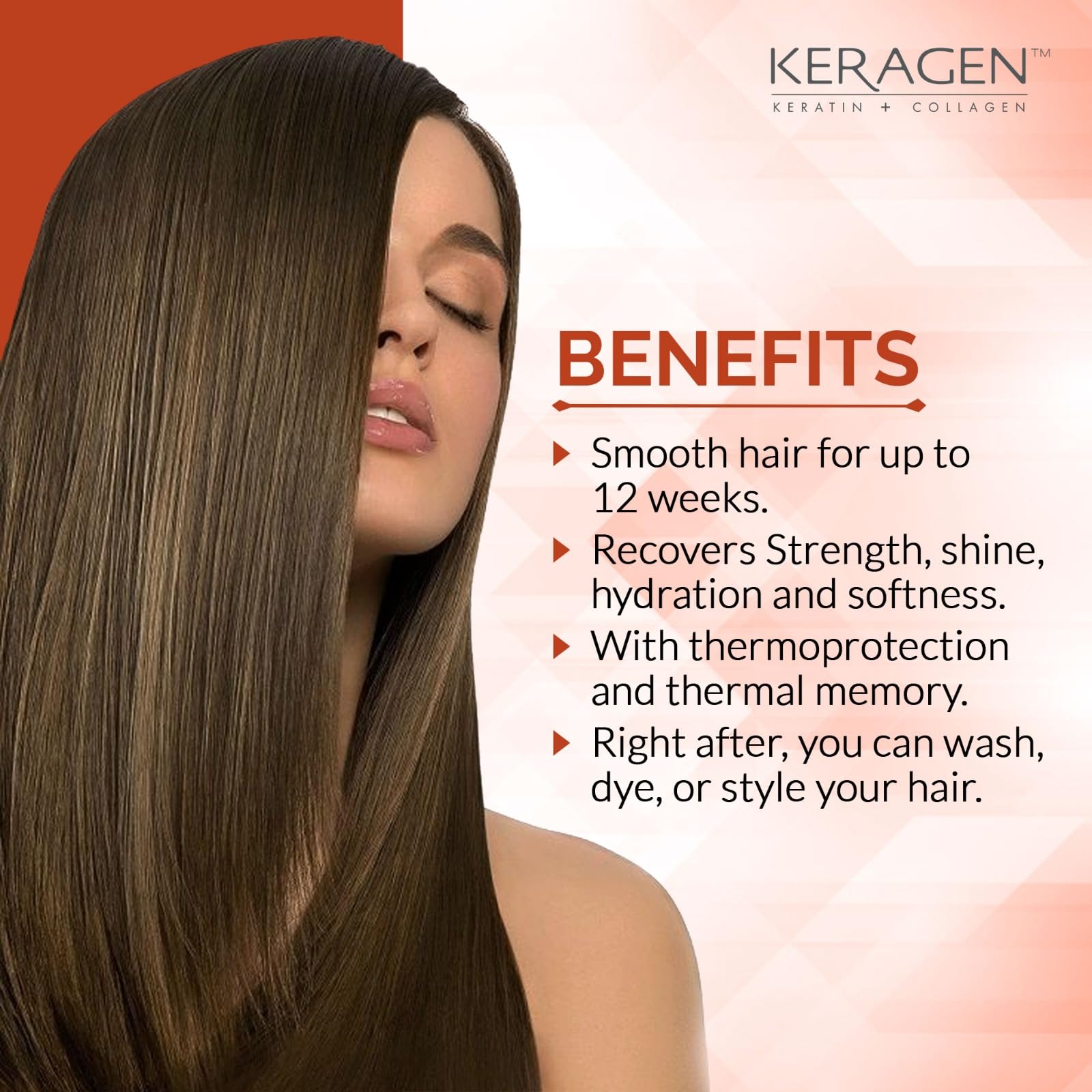 KERAGEN Brazilian Keratin Hair Smoothing – Express Home Blowout Kit with Forte Treatment
