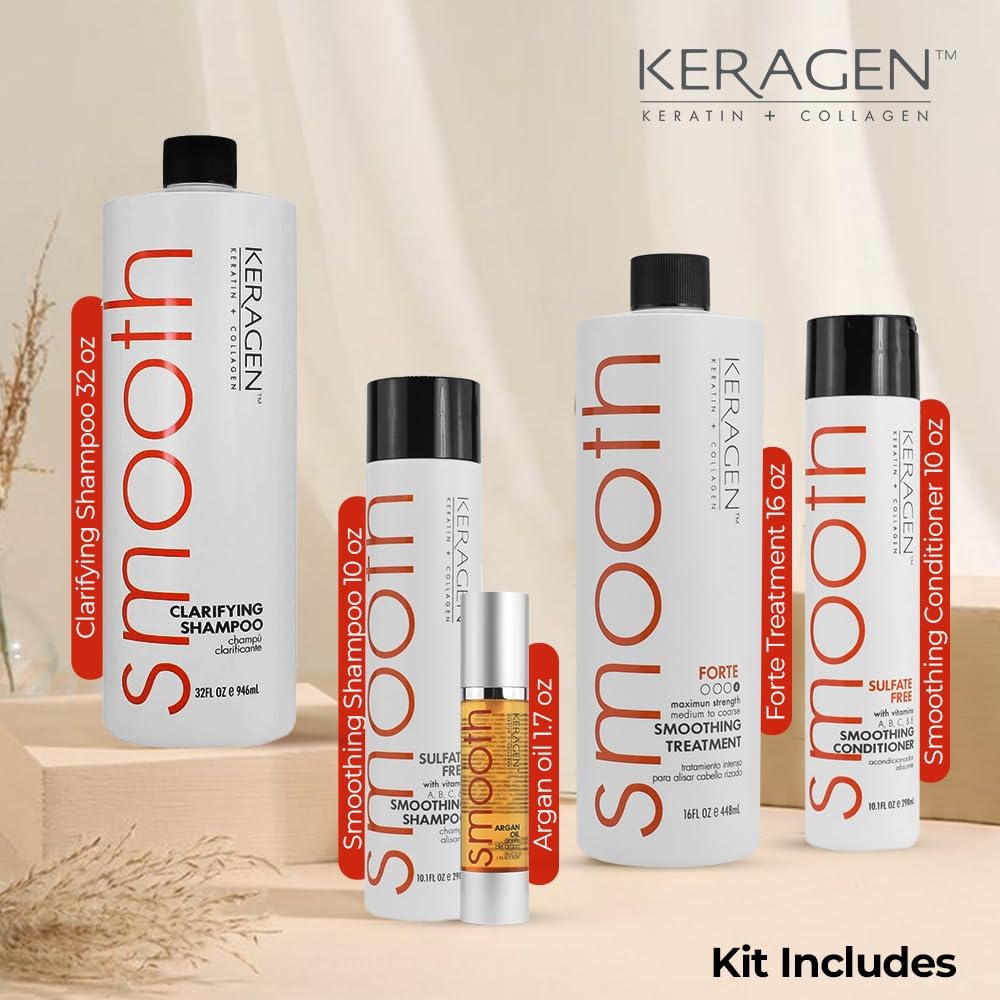 Keragen Brazilian Keratin Treatment Kit – Premium Sulfate-Free Anti-Frizz for Dry & Damaged Hair